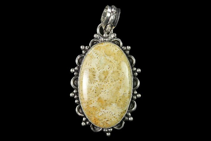 Million Year Old Fossil Coral Pendant - Indonesia #143693